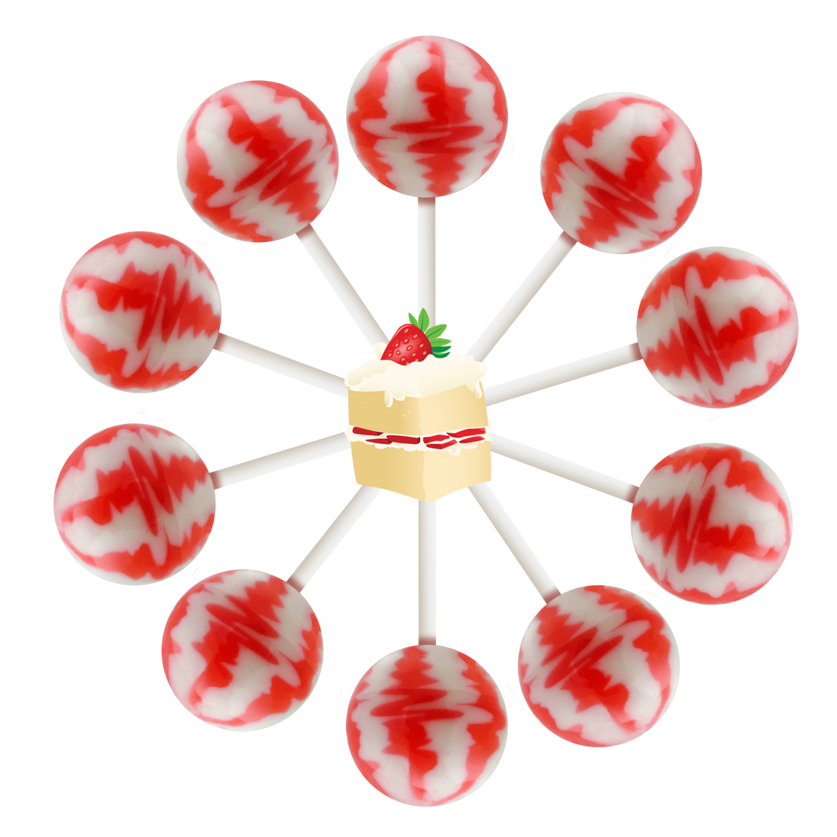 60ct. Strawberry Shortcake Cream Swirl Lollipop Bag – Original