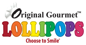 Original Gourmet Lollipops Logo with sub headline "Choose to Smile"