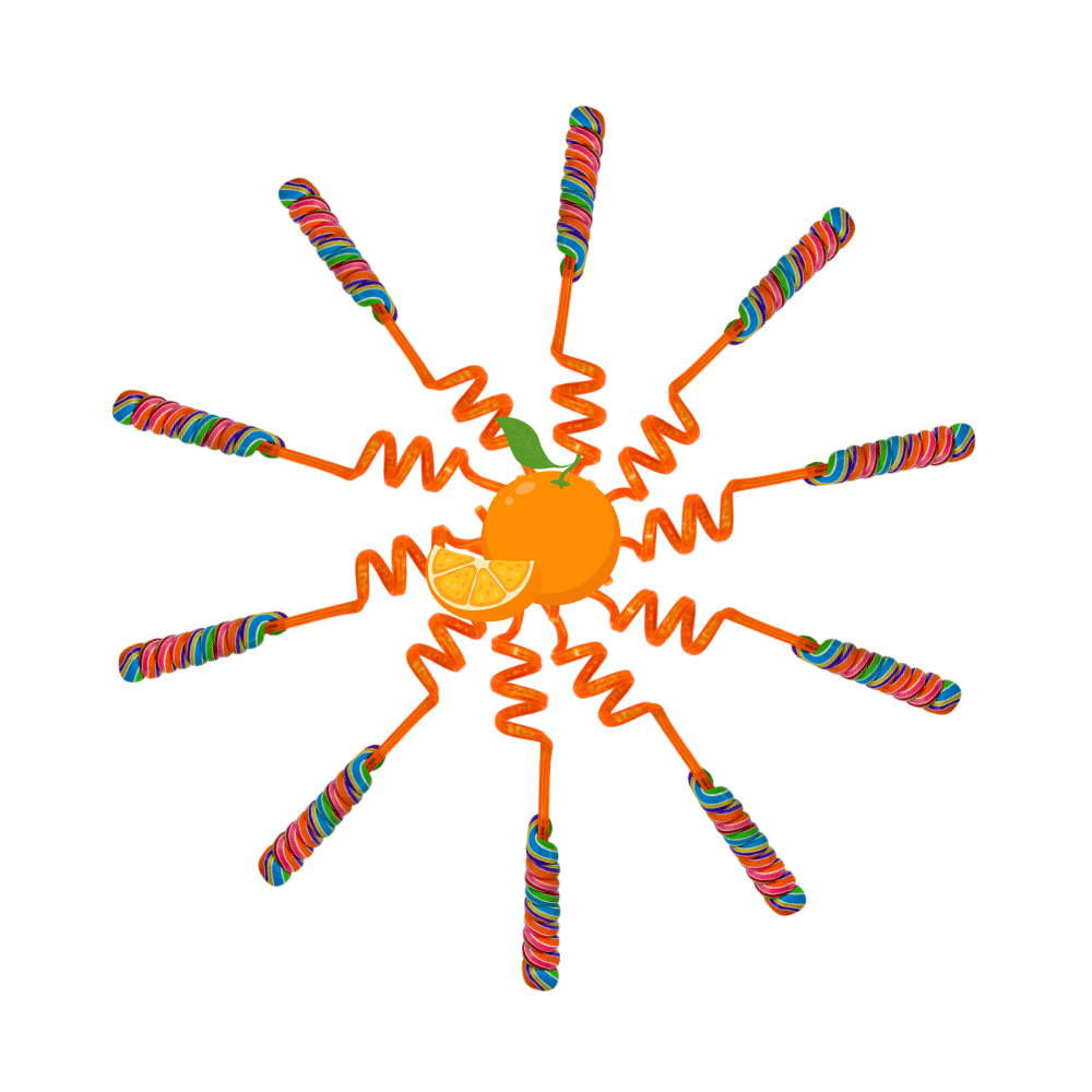 Orange Candy-filled Straws - 240 Pc.