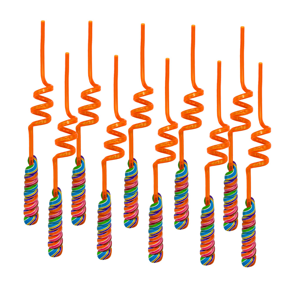 Orange Candy-filled Straws - 240 Pc.