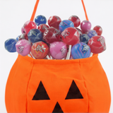 Halloween Trick-or-Treat Pumpkin Bag + 100 Original Gourmet Mini Lollipops – 10.5g Pops