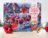 Santa Sleigh Tin with Matching Puzzle and 7oz of Shortbread Cookies.