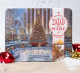 New York Christmas Tree  Puzzle Tin w/ 7oz of Shortbread Cookies.