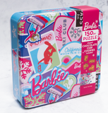 Barbie Winter Puzzle Tin w/ 7oz  Barbie shaped Chocolate Chip Cookies