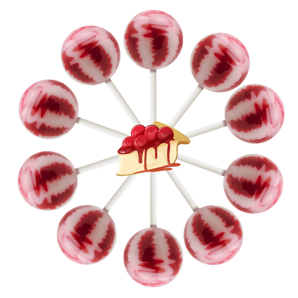 10ct. Cherry Cheesecake Cream Swirl Lollipop Bag – Original